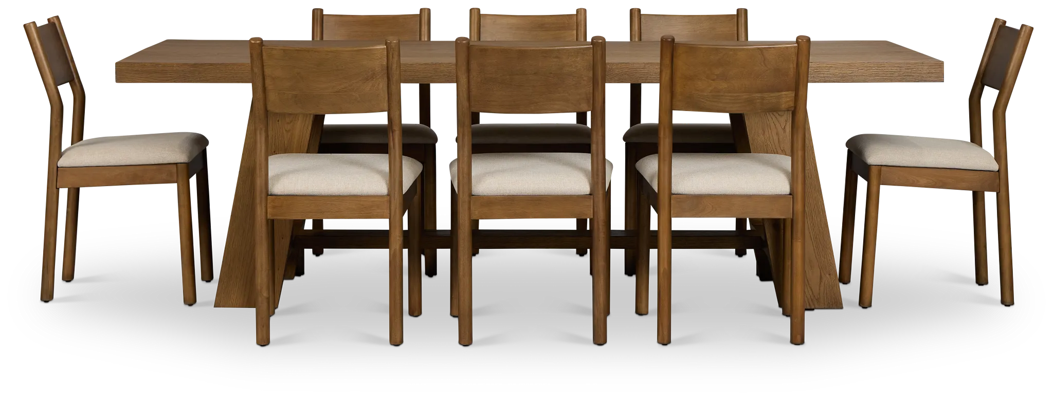 Rochester Mid Tone Rect Table & 8 Uph Chairs