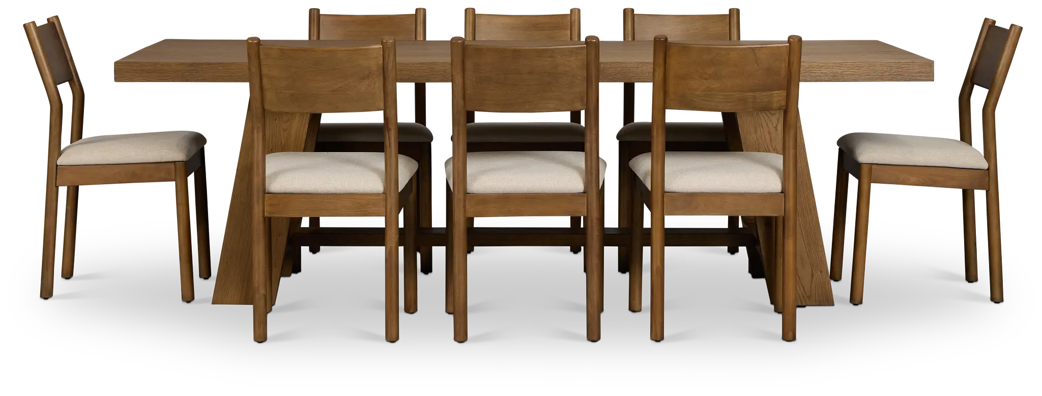 Rochester Mid Tone Rect Table & 8 Uph Chairs Rochester Mid Tone Rect Table & 8 Uph Chairs