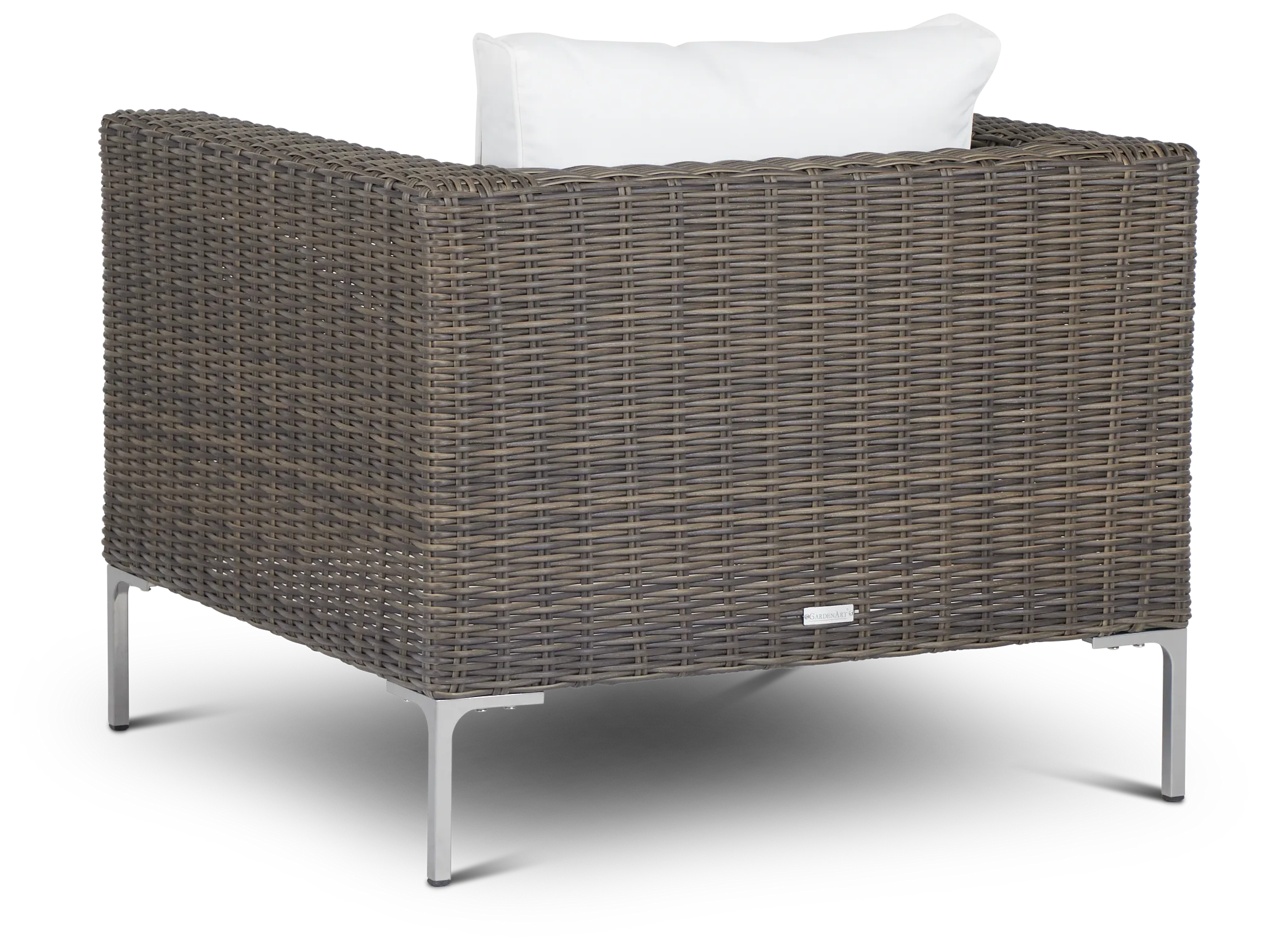 Tulum White Woven Cushioned Arm Chair