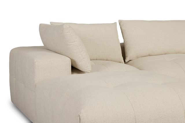 Remi Light Beige Fabric 5pc Bumper Sectional