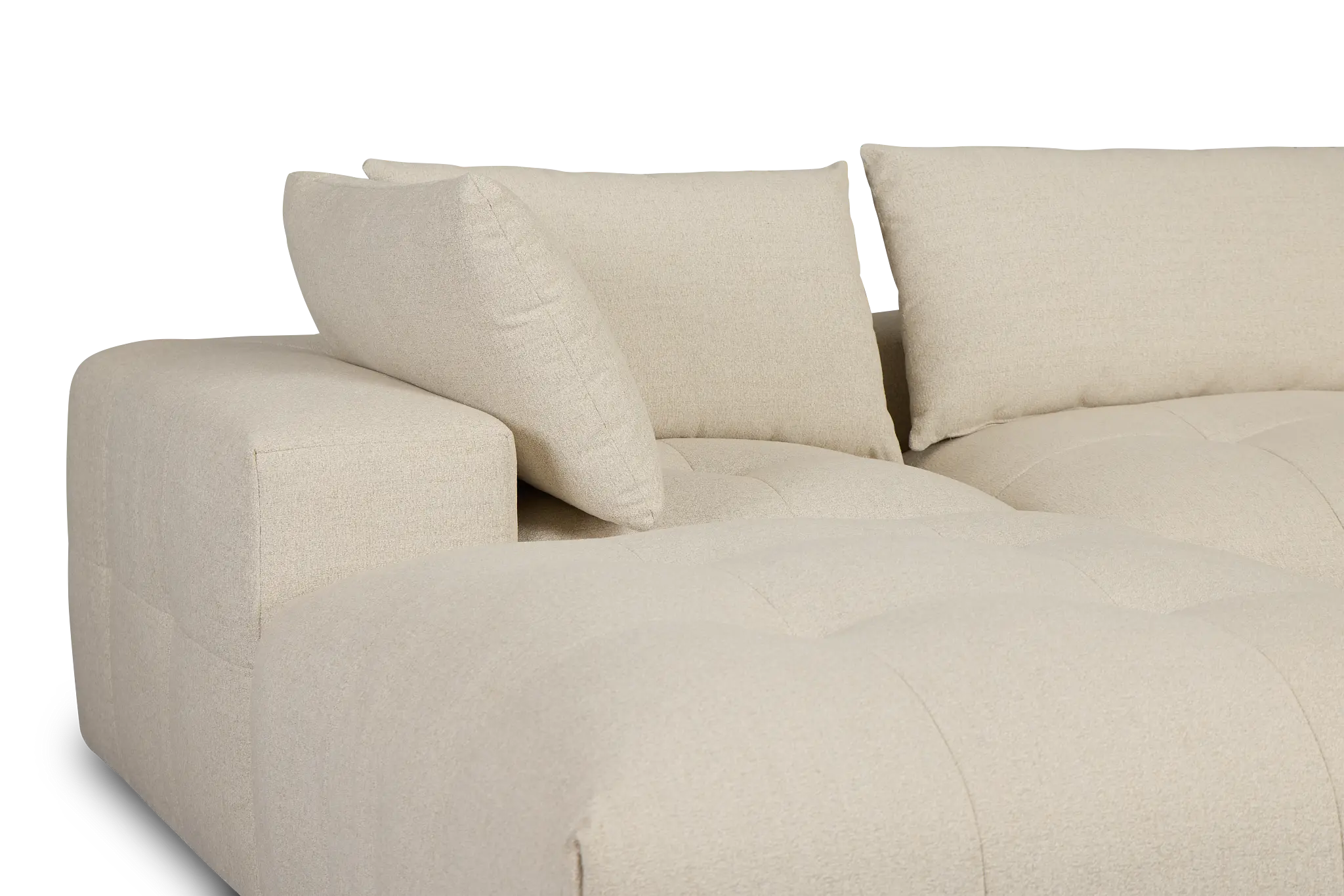 Remi Light Beige Fabric 5pc Bumper Sectional Remi Light Beige Fabric 5pc Bumper Sectional