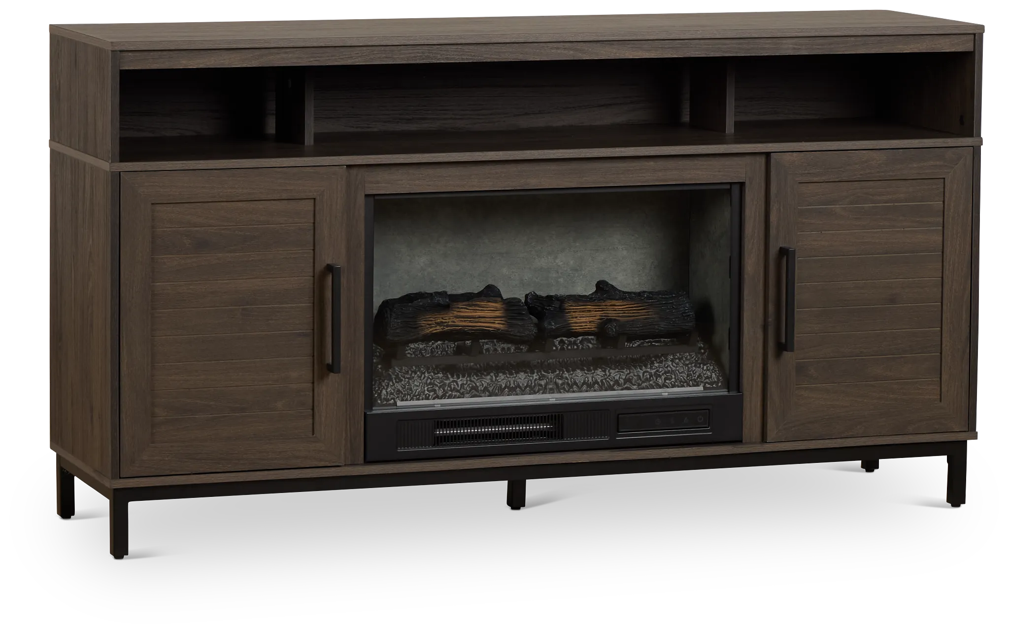 Brandon Mid Tone 60" Tv Stand With Fireplace Insert