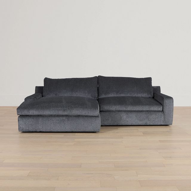 Stella Dark Gray Fabric Small Left Chaise Sectional