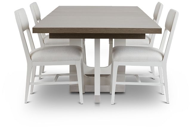 Marley Light Tone Rect Table & 4 Chairs
