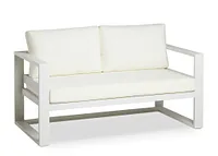 Lisbon White Aluminum Loveseat