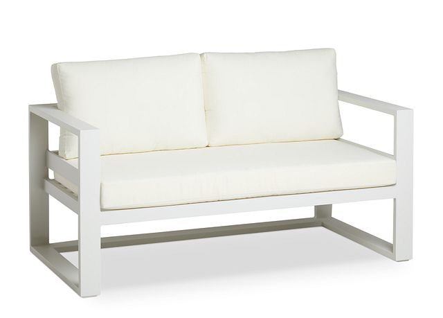 Lisbon White Aluminum Loveseat