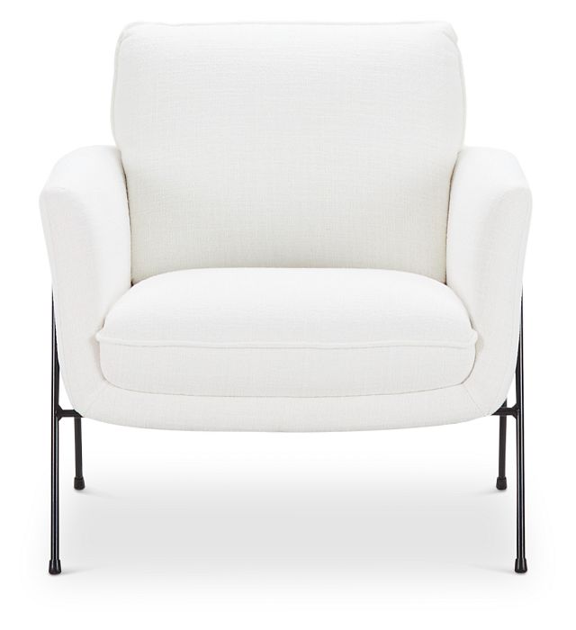 Kace White Fabric Accent Chair (3)