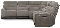 Travis Gray Fabric Medium Triple Power 2-arm Sectional