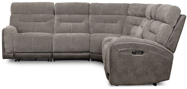 Travis Gray Fabric Medium Triple Power 2-arm Sectional
