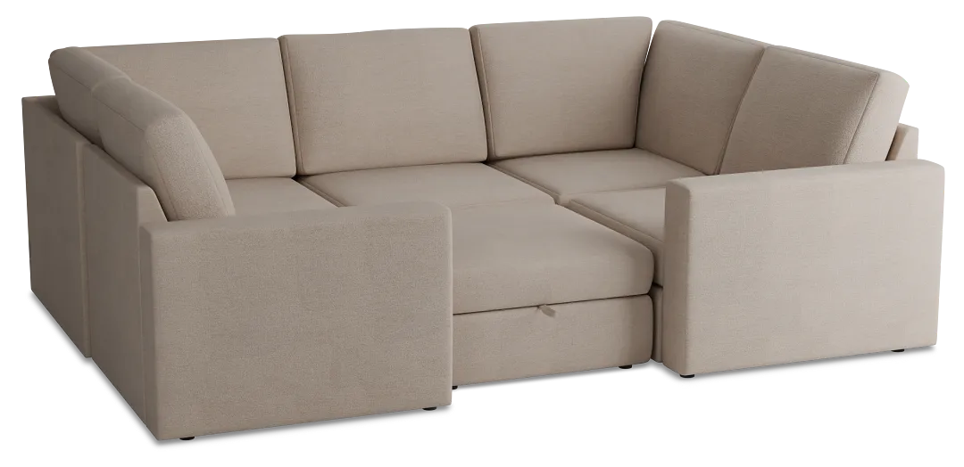 Citymod Beige Fabric 6-piece Pit Sectional
