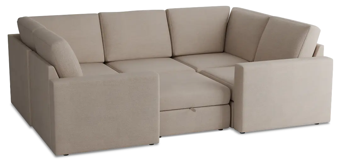 Citymod Beige Fabric 6-piece Pit Sectional Citymod Beige Fabric 6-piece Pit Sectional