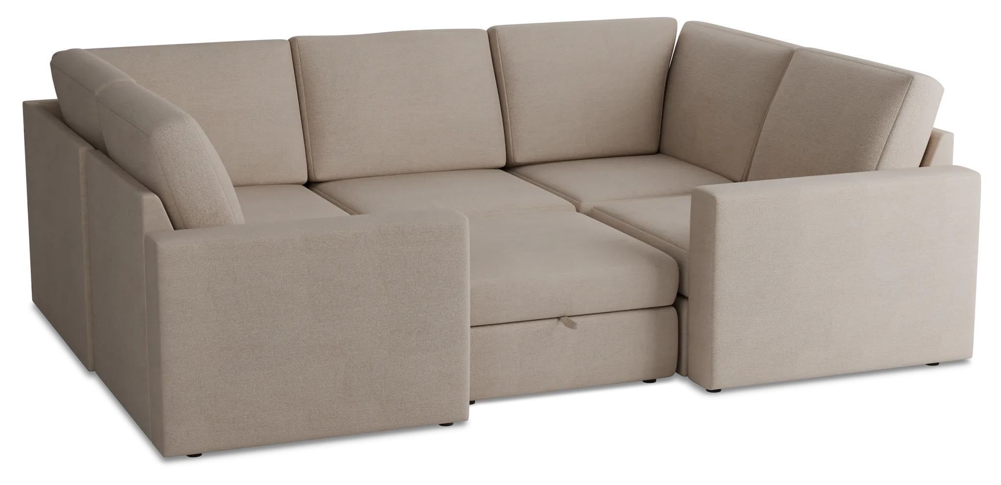 Citymod Beige Fabric 6-piece Pit Sectional