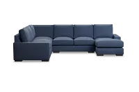 Edgewater Revenue Dark Blue Medium Right Chaise Sectional