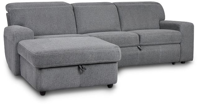 Callum Dark Gray Storage Small Left Chaise Sleeper Sectional