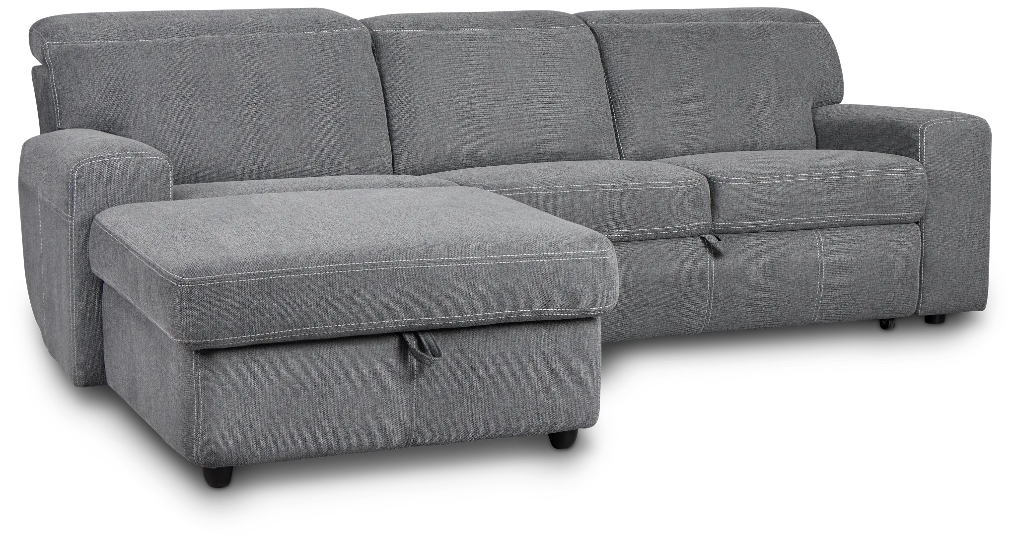 Callum Dark Gray Storage Small Left Chaise Sleeper Sectional