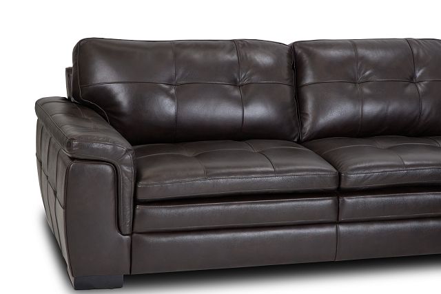 Braden Dark Brown Leather Small Two-arm Sectional