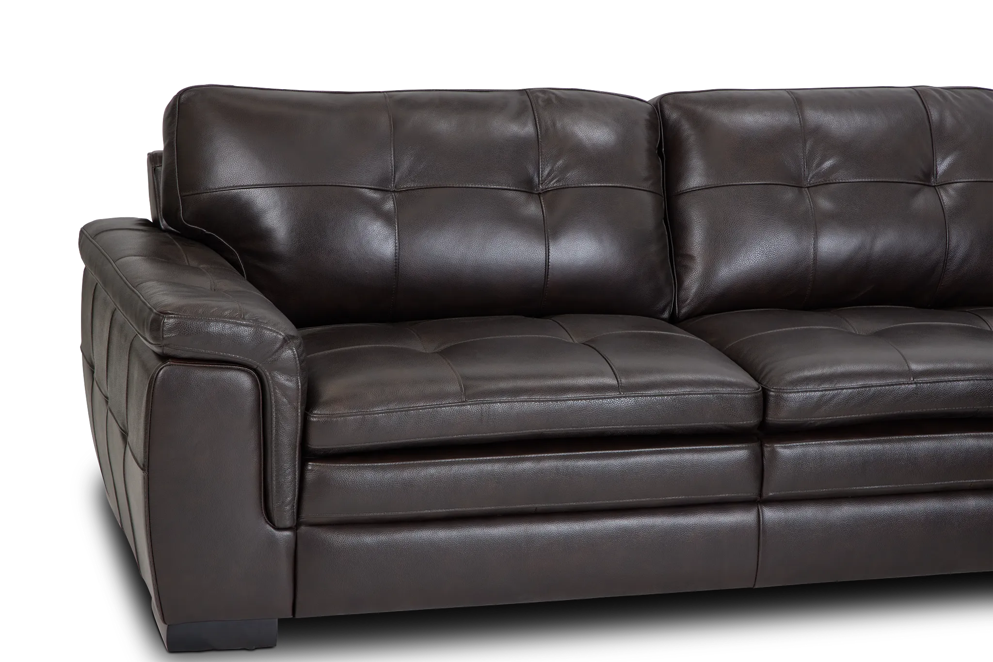 Braden Dark Brown Leather Small Two-arm Sectional