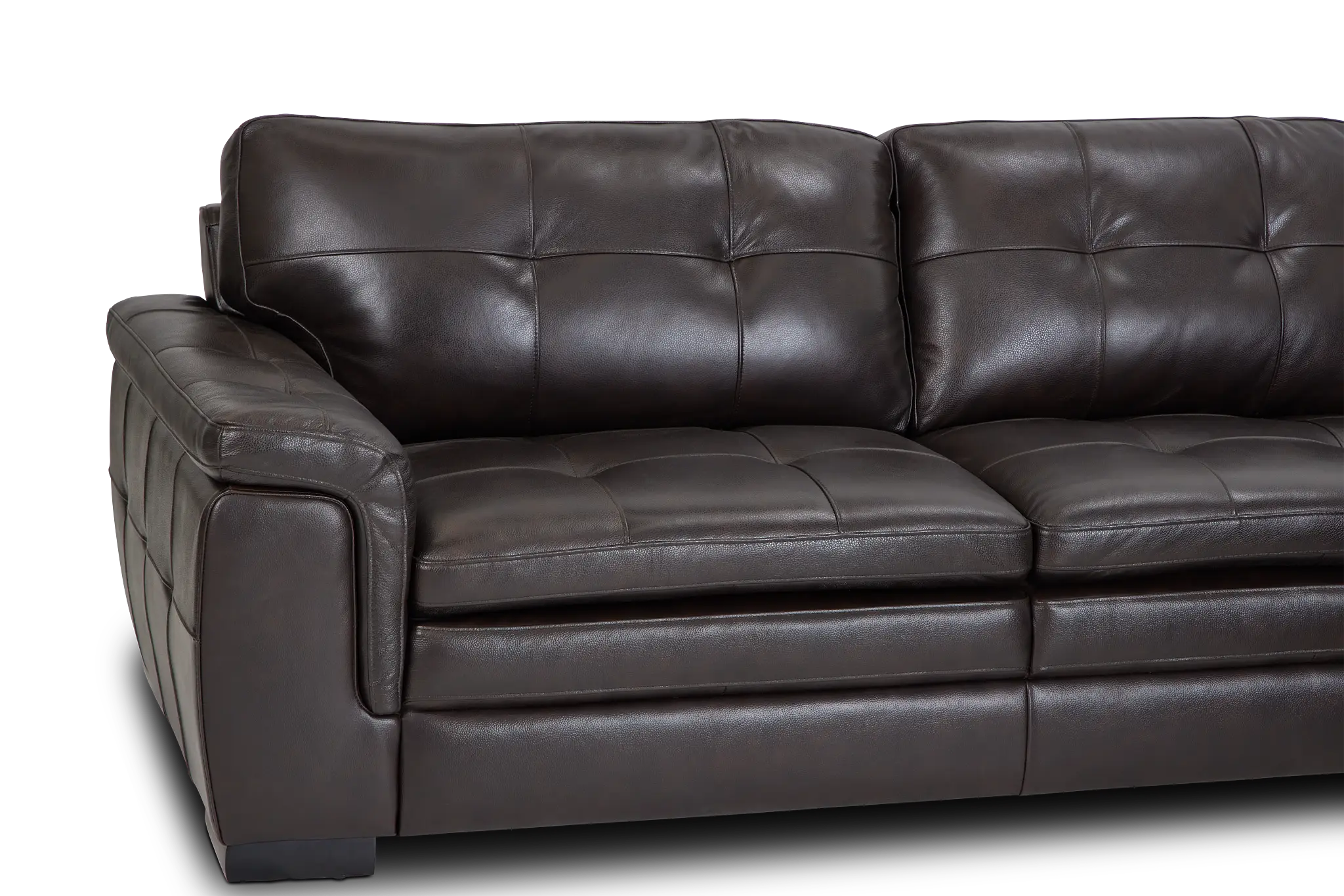 Braden Dark Brown Leather Small Two-arm Sectional Braden Dark Brown Leather Small Two-arm Sectional