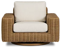 Mallorca Brown Swivel Chair With Light Beige Cushions