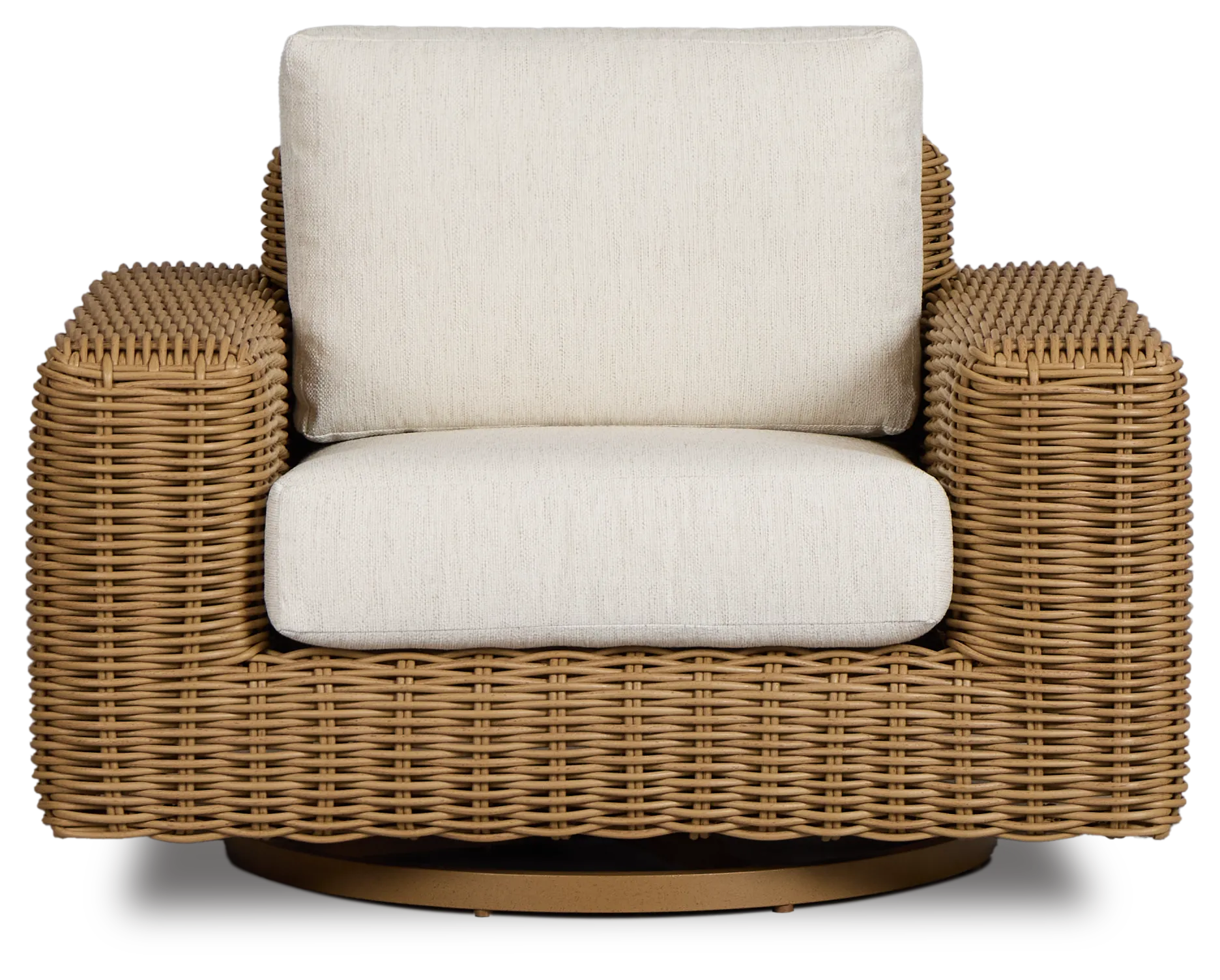 Mallorca Brown Swivel Chair With Light Beige Cushions