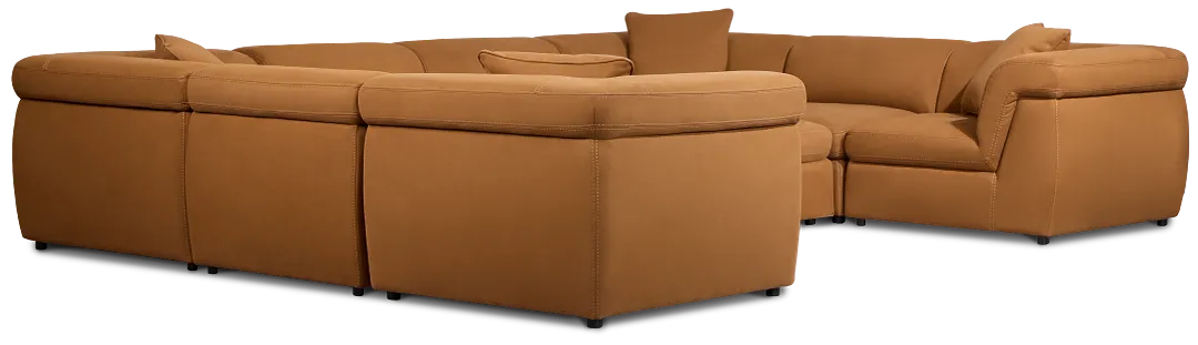 Aria Medium Brown Micro Immersive 10-piece Modular Sectional W/4 Speakers