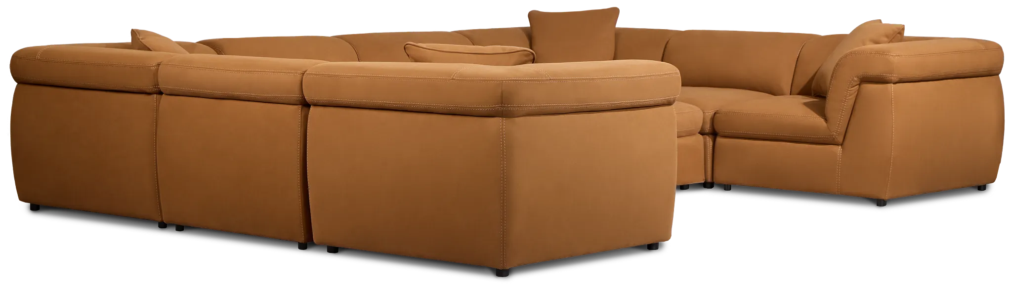 Aria Medium Brown Micro Immersive 10-piece Modular Sectional W/4 Speakers