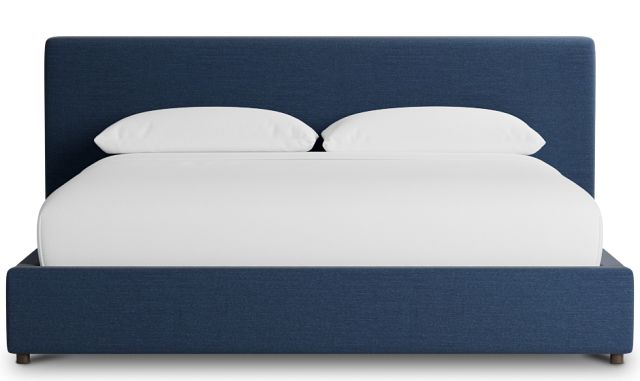 Grayton Peyton Dark Blue 44" Upholstered Platform Bed