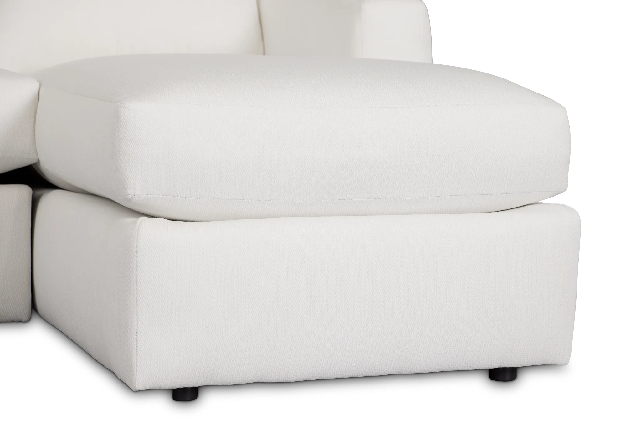 Rhodes White Fabric Right Chaise Sectional