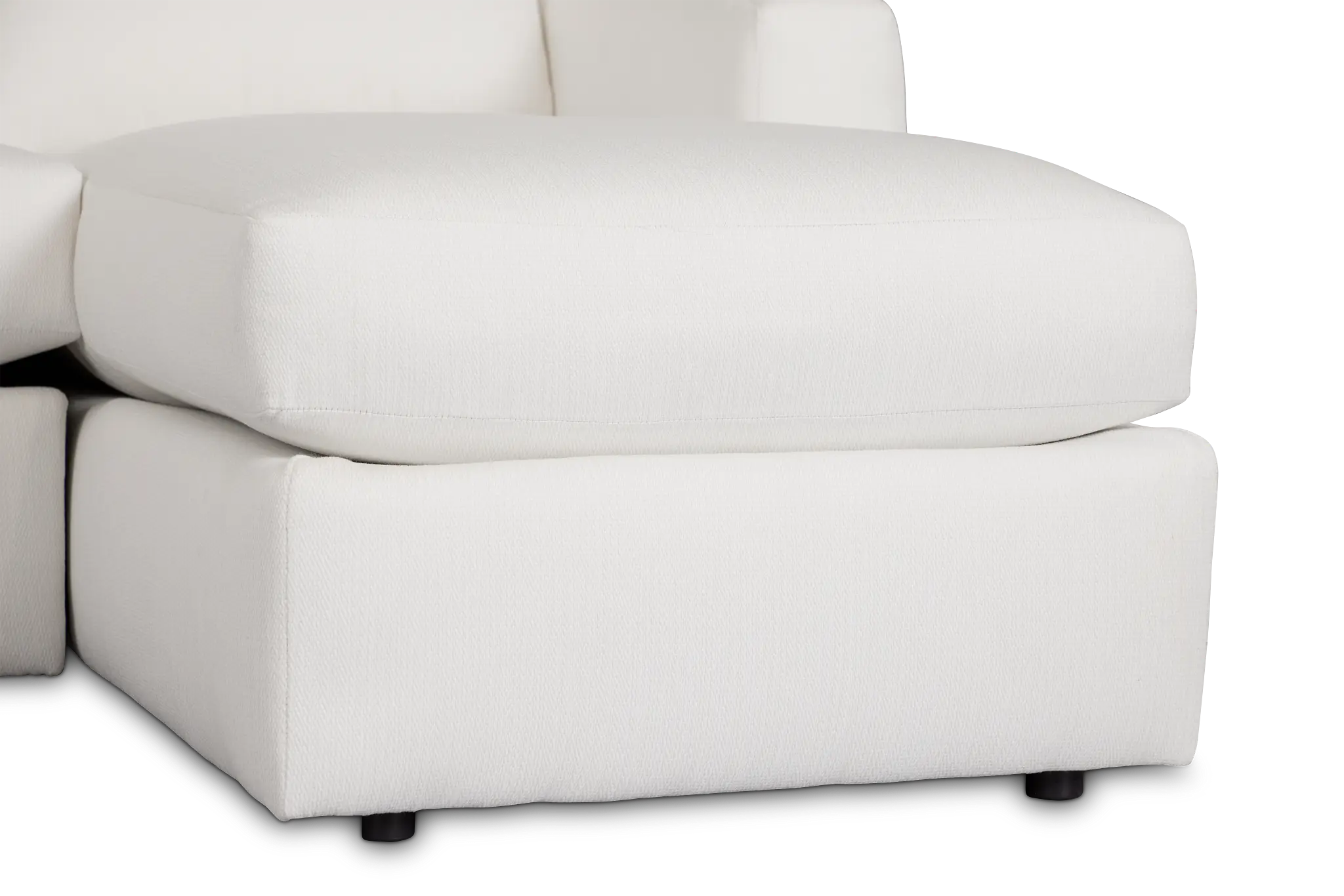 Rhodes White Fabric Right Chaise Sectional Rhodes White Fabric Right Chaise Sectional