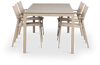 Lisbon Khaki 86" Rectangular Table & 4 Chairs