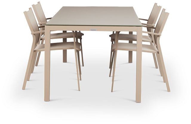 Lisbon Khaki 86" Rectangular Table & 4 Chairs