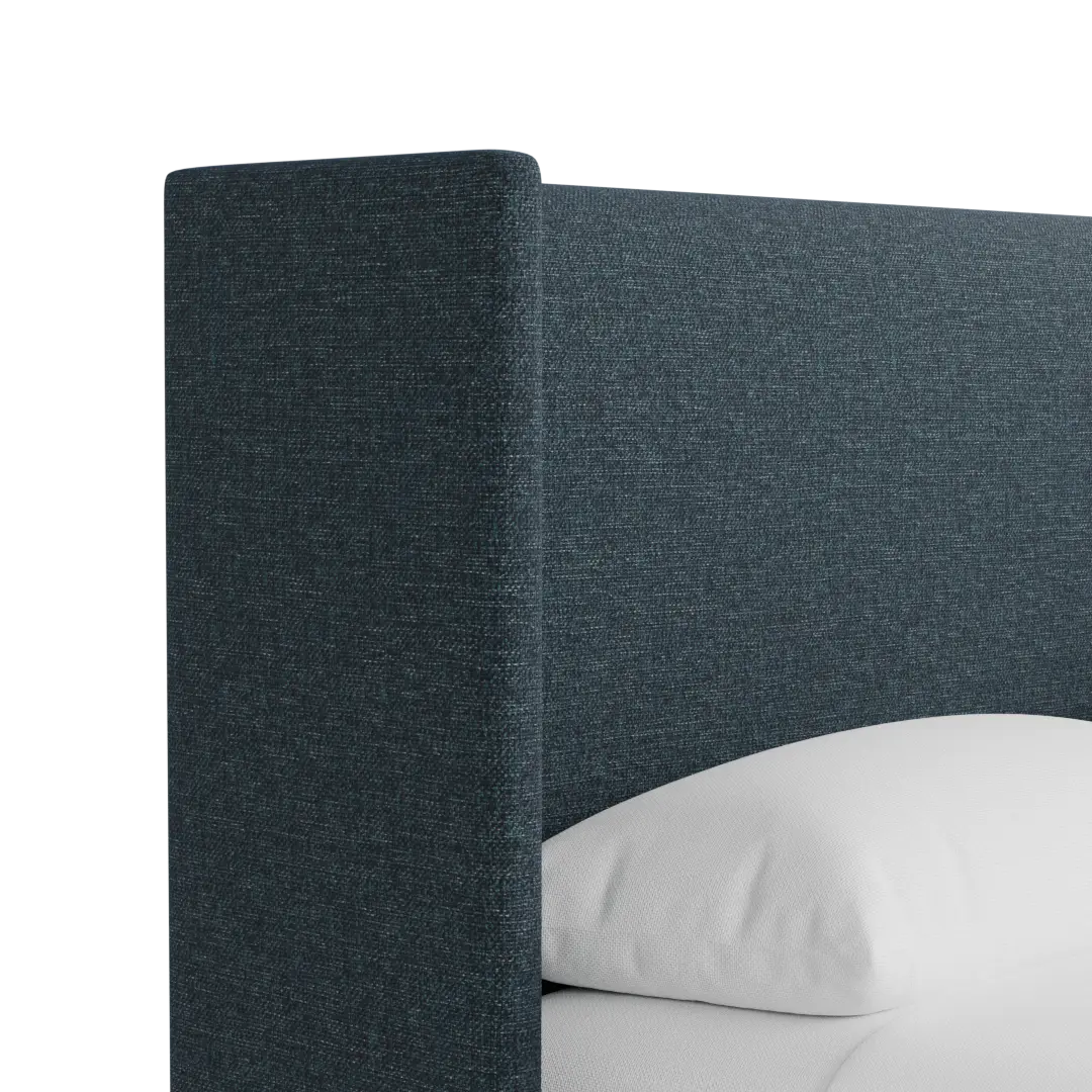 Captiva Elavation Dark Blue 48" Upholstered Shelter Bed Captiva Elavation Dark Blue 48" Upholstered Shelter Bed