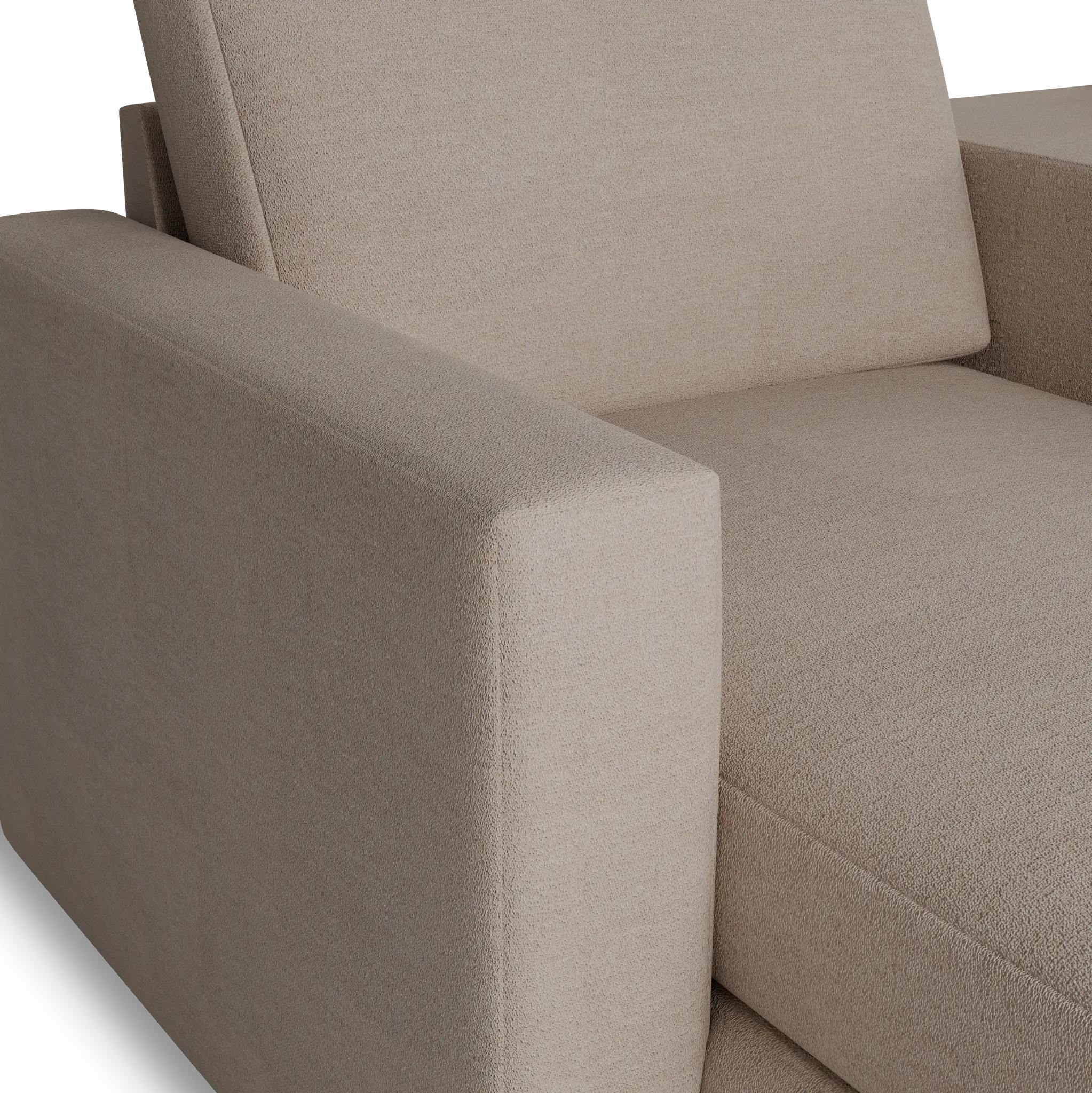 Citymod Beige Fabric Large Left Chaise Sectional With Storage Console Citymod Beige Fabric Large Left Chaise Sectional With Storage Console