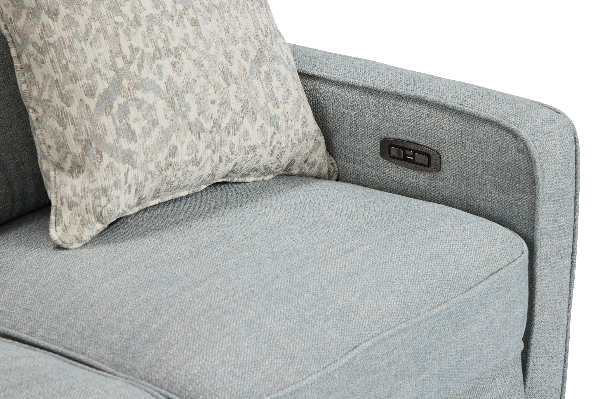 Bayside Light Blue Fabric Power Reclining Loveseat Bayside Light Blue Fabric Power Reclining Loveseat