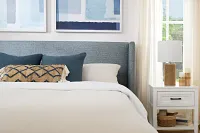 Captiva Natural Beauty Light Blue 48" Upholstered Shelter Bed