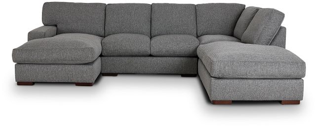 Veronica Dark Gray Down Small Right Bumper Sectional