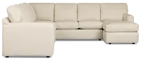 Rhodes Beige Fabric Large Right Chaise Sectional