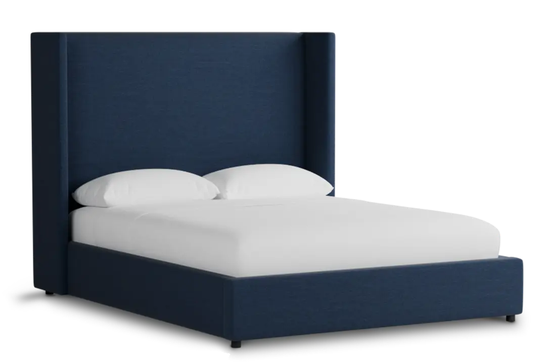 Captiva Peyton Dark Blue 60" Upholstered Shelter Bed Captiva Peyton Dark Blue 60" Upholstered Shelter Bed