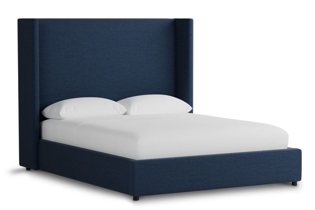 Captiva Peyton Dark Blue 60" Upholstered Shelter Bed