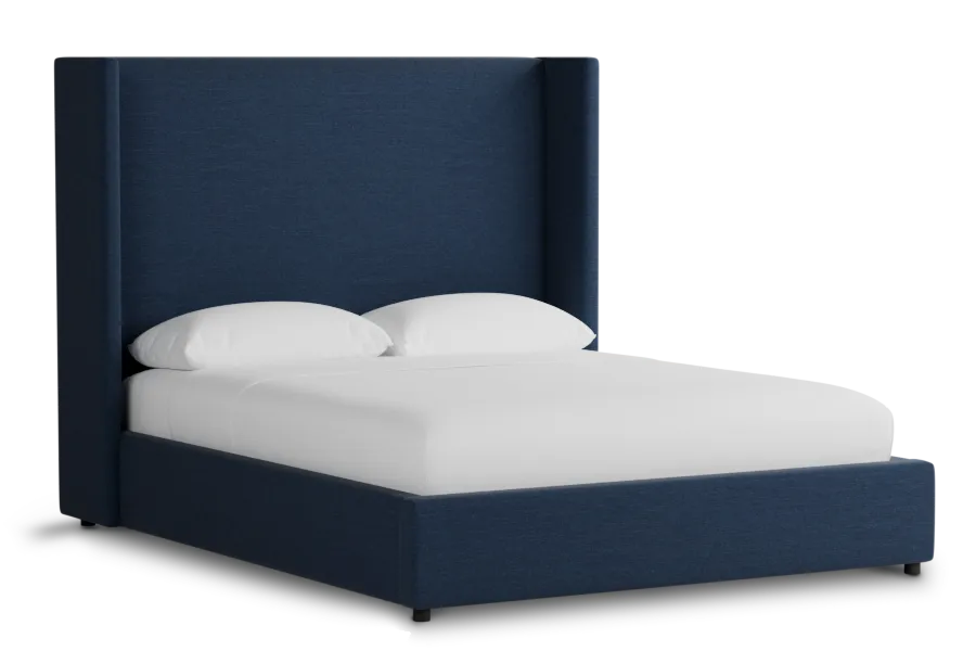 Captiva Peyton Dark Blue 60" Upholstered Shelter Bed