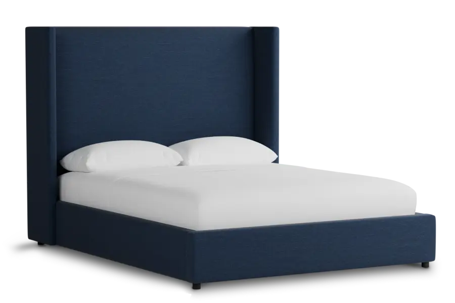 Captiva Peyton Dark Blue 60" Upholstered Shelter Bed Captiva Peyton Dark Blue 60" Upholstered Shelter Bed