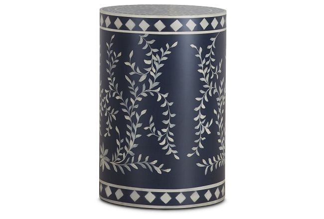 Royal Dark Blue Round Accent Table