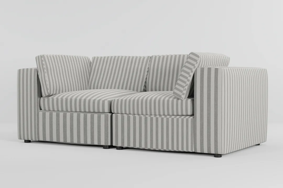 Destin Sea Lane Dark Gray Fabric 2-piece Modular Sofa