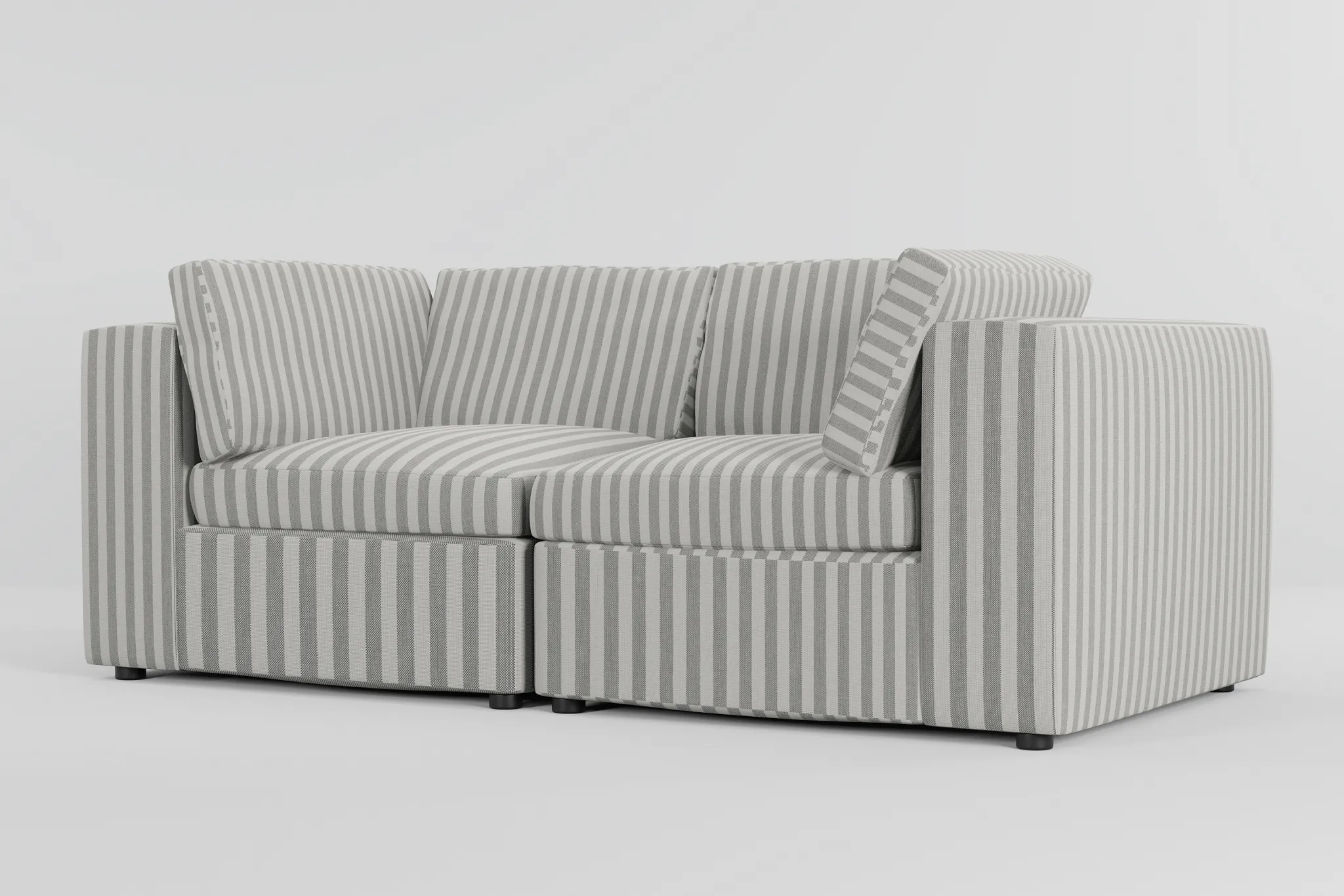 Destin Sea Lane Dark Gray Fabric 2-piece Modular Sofa