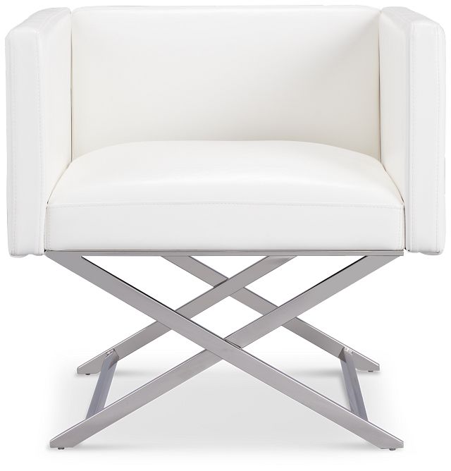 Leone White Accent Chair