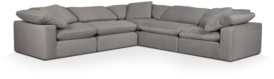 Nixon Light Gray Fabric 5-piece Modular Sectional