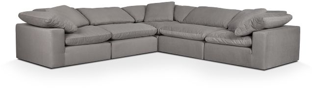 Nixon Light Gray Fabric 5-piece Modular Sectional