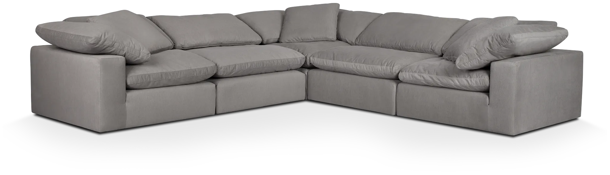 Nixon Light Gray Fabric 5-piece Modular Sectional