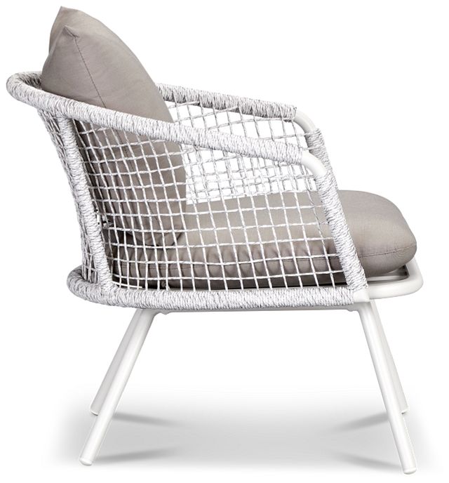 Malaga White Gray Arm Chair