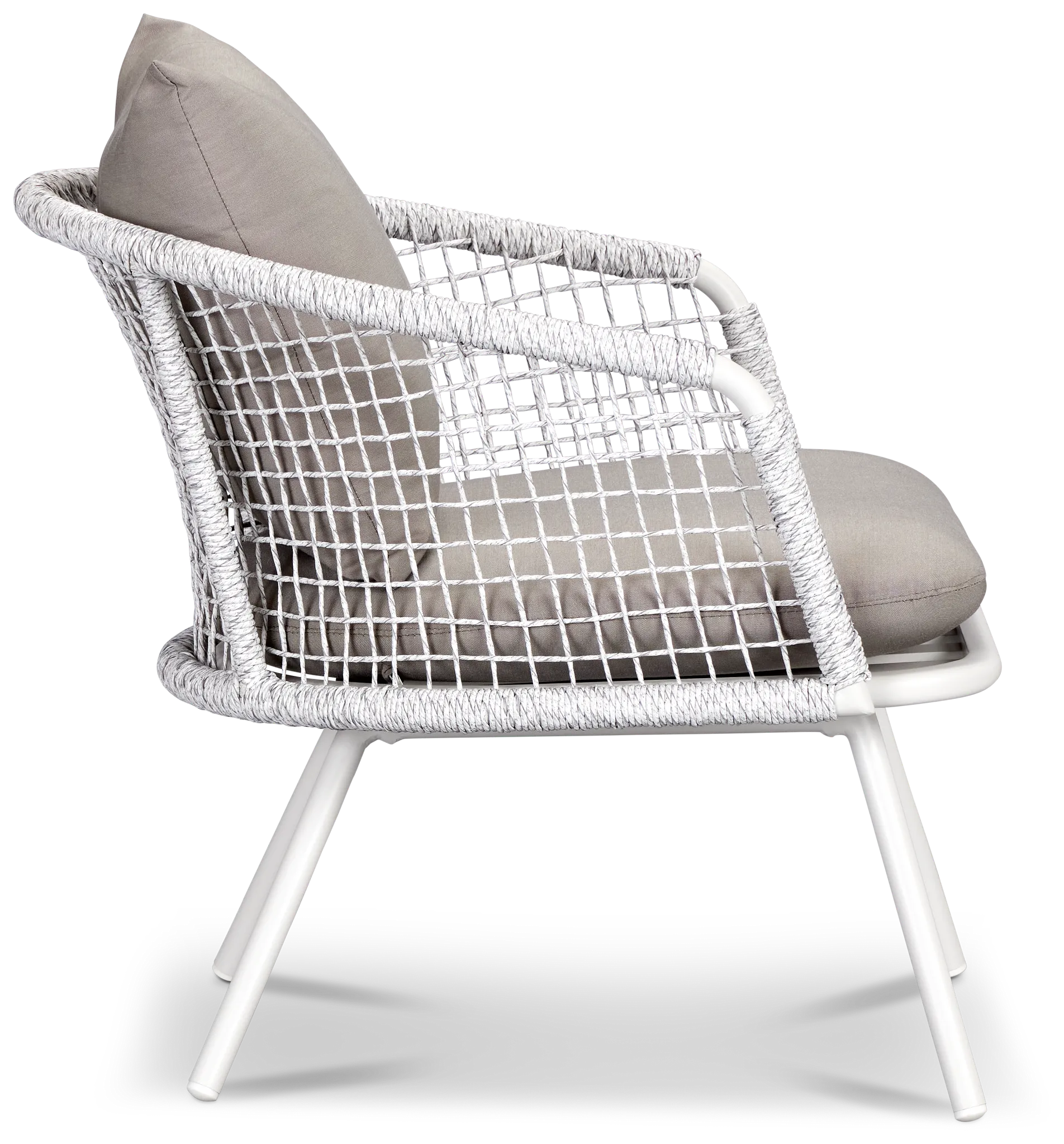 Malaga White Gray Arm Chair
